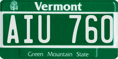 VT license plate AIU760