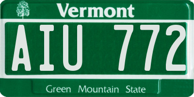 VT license plate AIU772