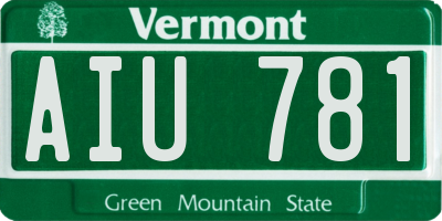 VT license plate AIU781