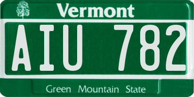 VT license plate AIU782