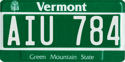 VT license plate AIU784