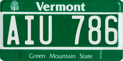 VT license plate AIU786