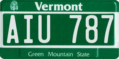 VT license plate AIU787