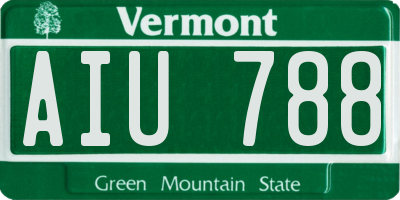 VT license plate AIU788