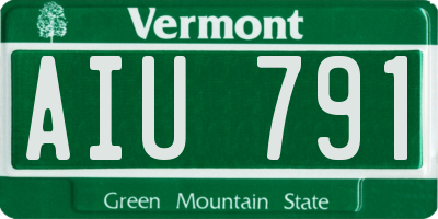 VT license plate AIU791