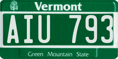VT license plate AIU793