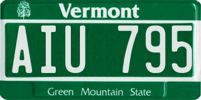 VT license plate AIU795