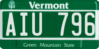VT license plate AIU796