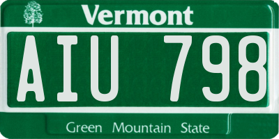 VT license plate AIU798