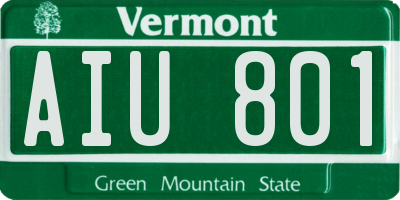 VT license plate AIU801
