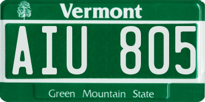 VT license plate AIU805