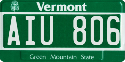 VT license plate AIU806