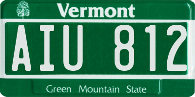 VT license plate AIU812