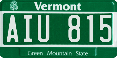 VT license plate AIU815