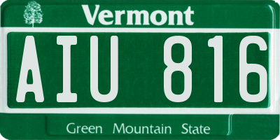 VT license plate AIU816
