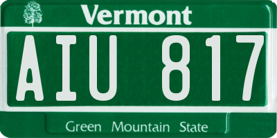 VT license plate AIU817