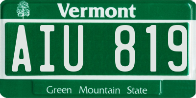 VT license plate AIU819