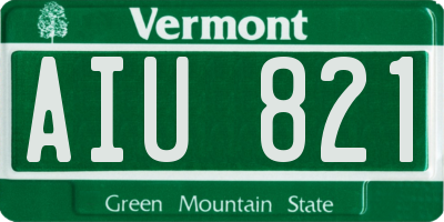 VT license plate AIU821