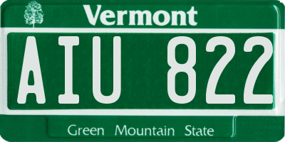 VT license plate AIU822
