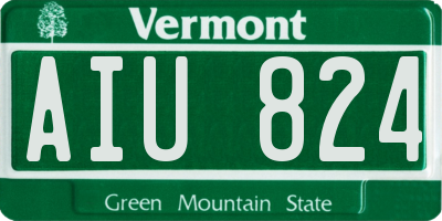 VT license plate AIU824