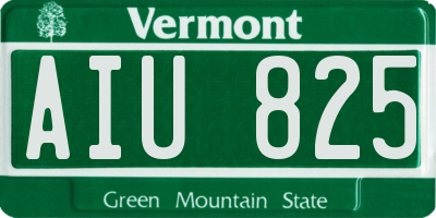 VT license plate AIU825
