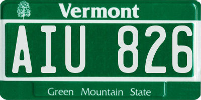 VT license plate AIU826