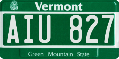 VT license plate AIU827