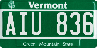 VT license plate AIU836