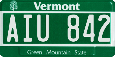 VT license plate AIU842