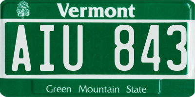 VT license plate AIU843