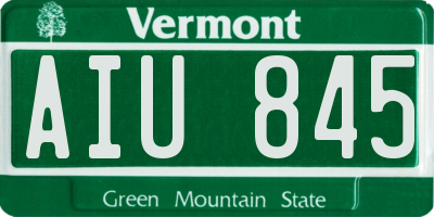 VT license plate AIU845
