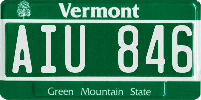 VT license plate AIU846