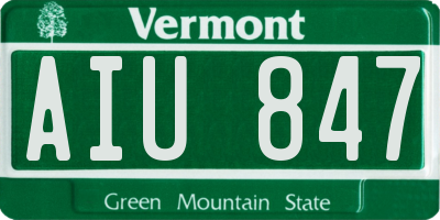 VT license plate AIU847
