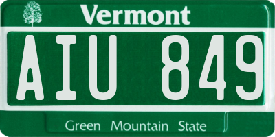 VT license plate AIU849