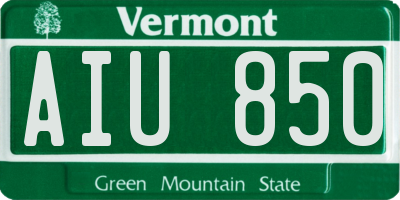 VT license plate AIU850