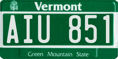VT license plate AIU851