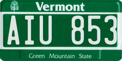 VT license plate AIU853
