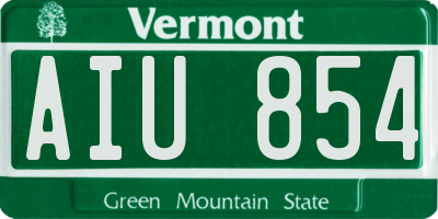 VT license plate AIU854