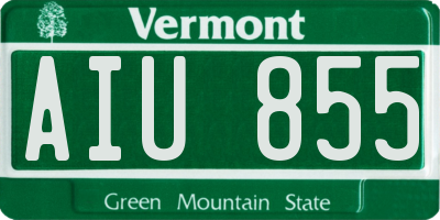 VT license plate AIU855