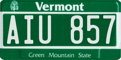 VT license plate AIU857