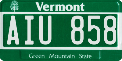 VT license plate AIU858