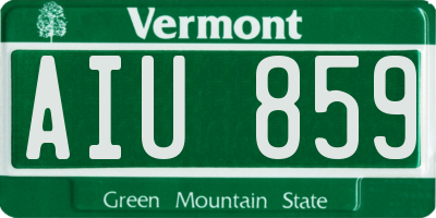 VT license plate AIU859