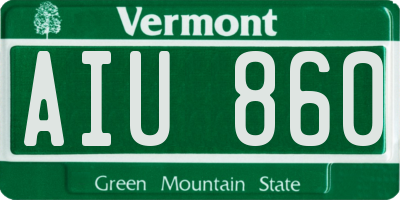 VT license plate AIU860