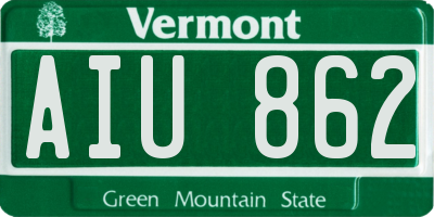 VT license plate AIU862