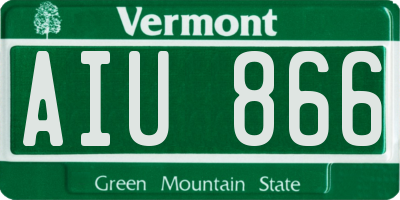 VT license plate AIU866
