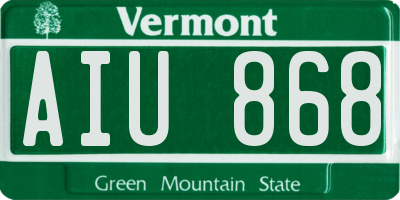 VT license plate AIU868