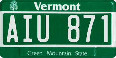 VT license plate AIU871
