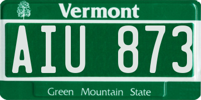 VT license plate AIU873