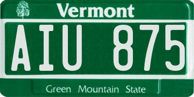 VT license plate AIU875
