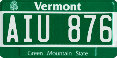VT license plate AIU876